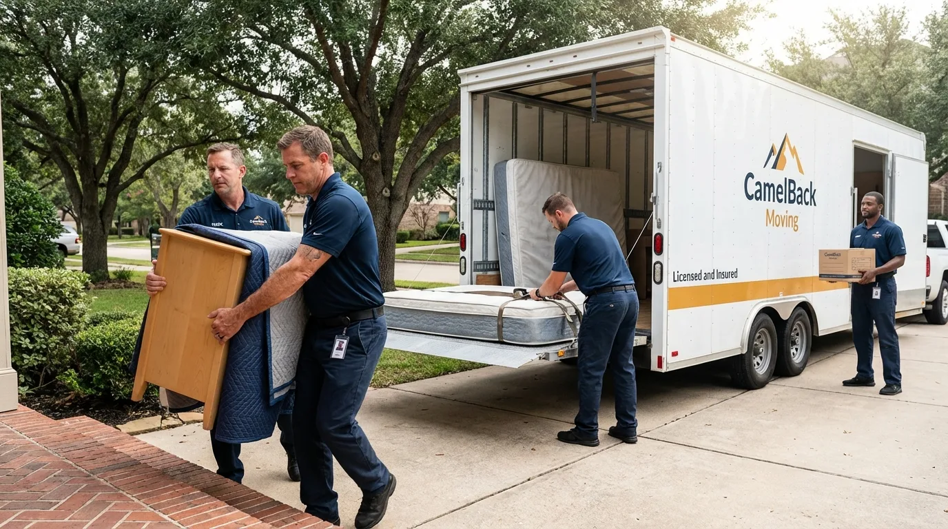 Crew loading residential truck for cross-state move from Marlboro, NY